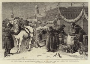 俄罗斯，莫斯科的庆祝活动，在喷泉的场景在照明后的第二天 作者 塞缪尔·埃德蒙·沃勒